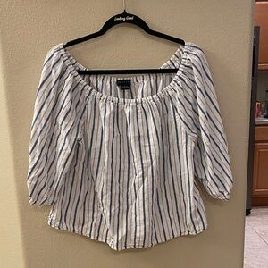 Sanctuary Blue and White Striped Top!! So cute!! Linen Mix!!